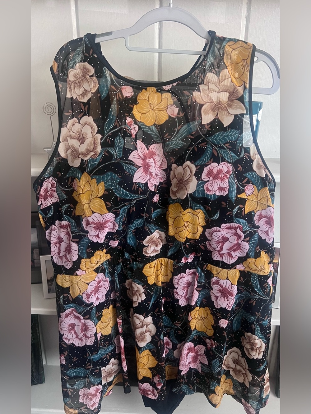 Torrid Black Floral Swim Dress size 4